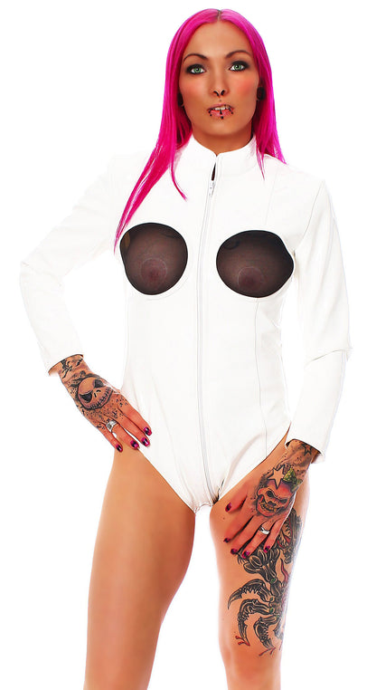 Lack Body Vinyl Qualität brustfrei transparent unterlegt div. Farben 3 Wege YKK