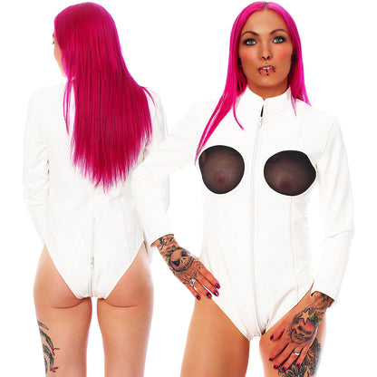 Lack Body Vinyl Qualität brustfrei transparent unterlegt div. Farben 3 Wege YKK