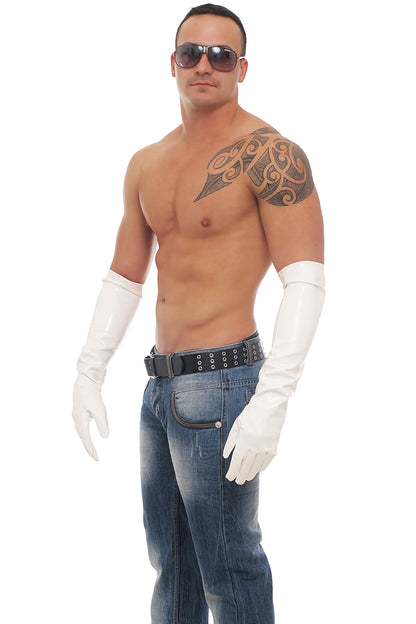 Lange Herren Lack Handschuhe in Vinyl Qualität diverse Farben Spaßfaktor Langlebigkeit