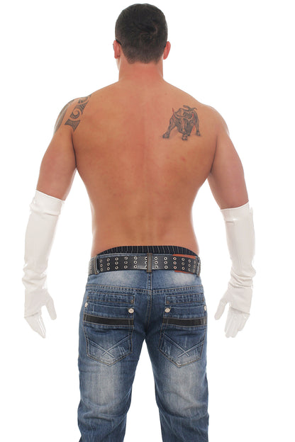 Lange Herren Lack Handschuhe in Vinyl Qualität diverse Farben Spaßfaktor Langlebigkeit