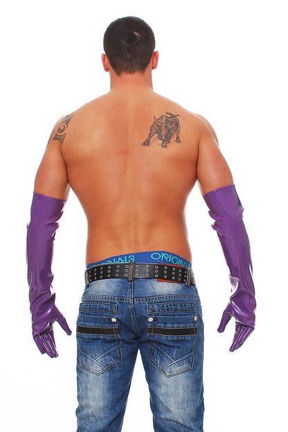 Lange Herren Lack Handschuhe in Vinyl Qualität diverse Farben Spaßfaktor Langlebigkeit