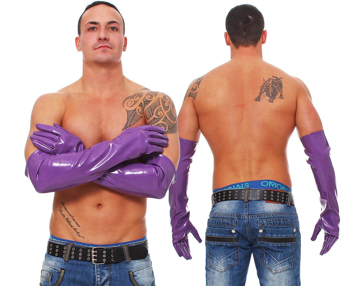 Lange Herren Lack Handschuhe in Vinyl Qualität diverse Farben Spaßfaktor Langlebigkeit