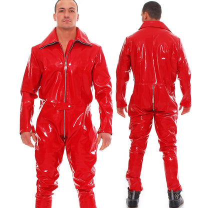 Lackoverall Lack Vinyl Qualität Overall Anzug 3 Wege YKK Zipper Schritt Arm Bein