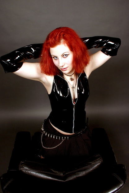 Lange Damen Lack Handschuhe Vinyl Qualität div. Farben Spaßfaktor Langlebigkeit