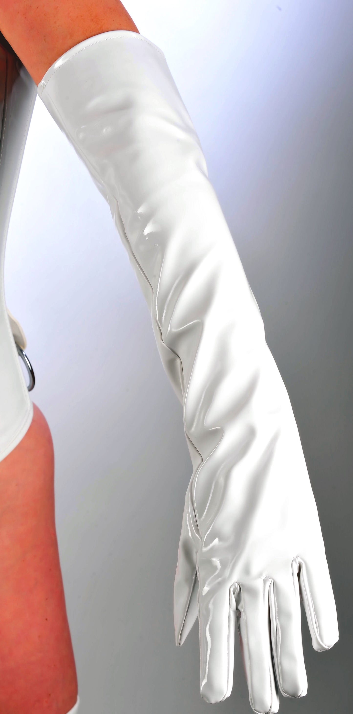 Lange Damen Lack Handschuhe Vinyl Qualität div. Farben Spaßfaktor Langlebigkeit