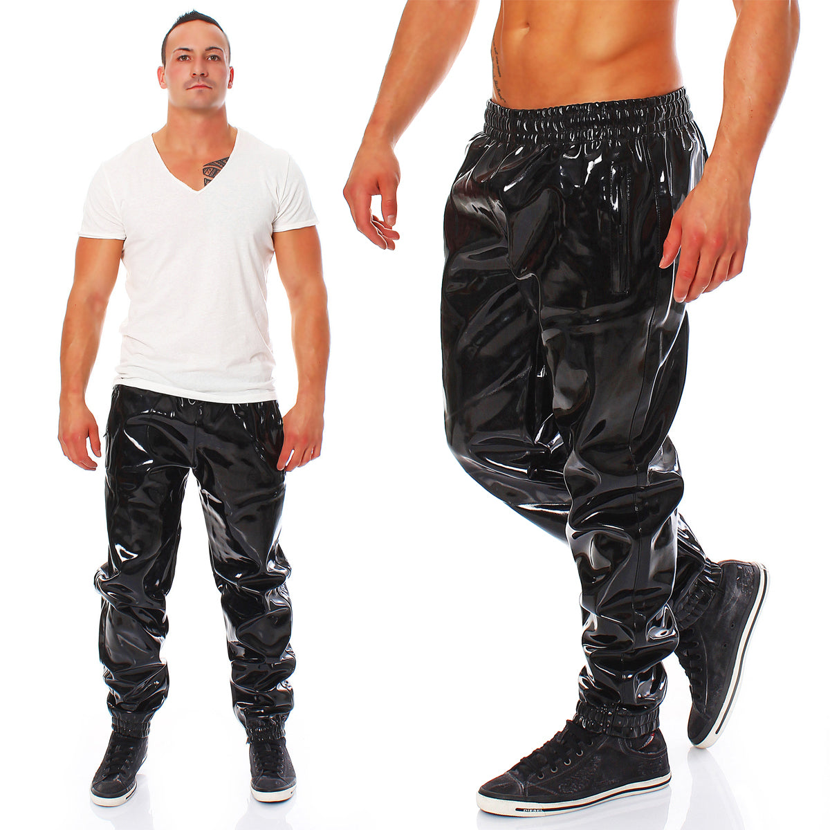 Jogging Hose Herren Vinyl Qualität diverse Größen Farben Zuhause Lack Hose