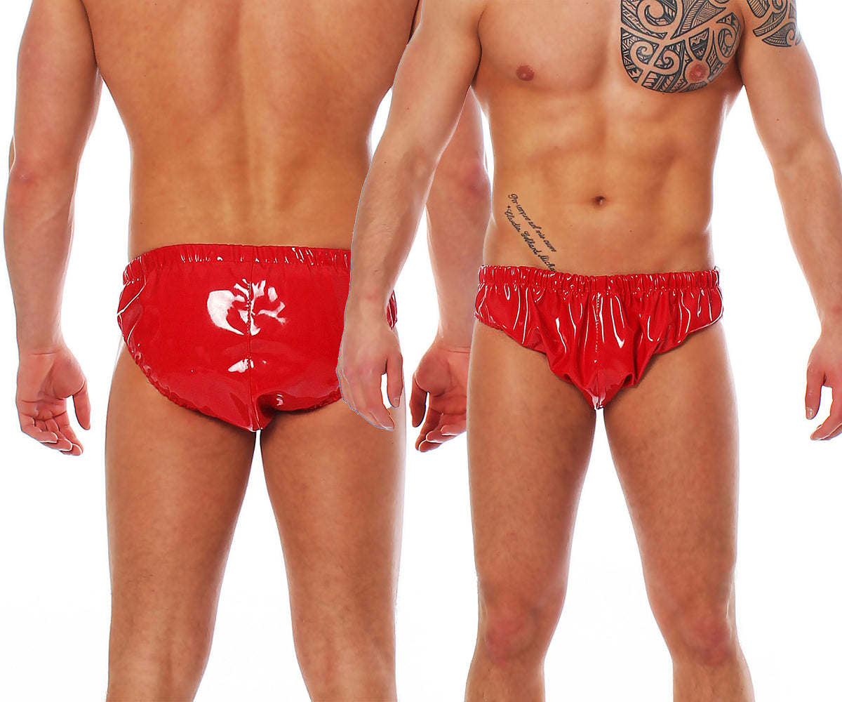 Herren Lack Slip in Vinyl Qualität diverse Farben Bund & Leistenbänder langlebig