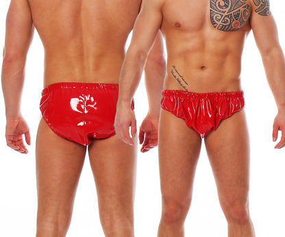 Herren Lack Slip in Vinyl Qualität diverse Farben Bund & Leistenbänder langlebig