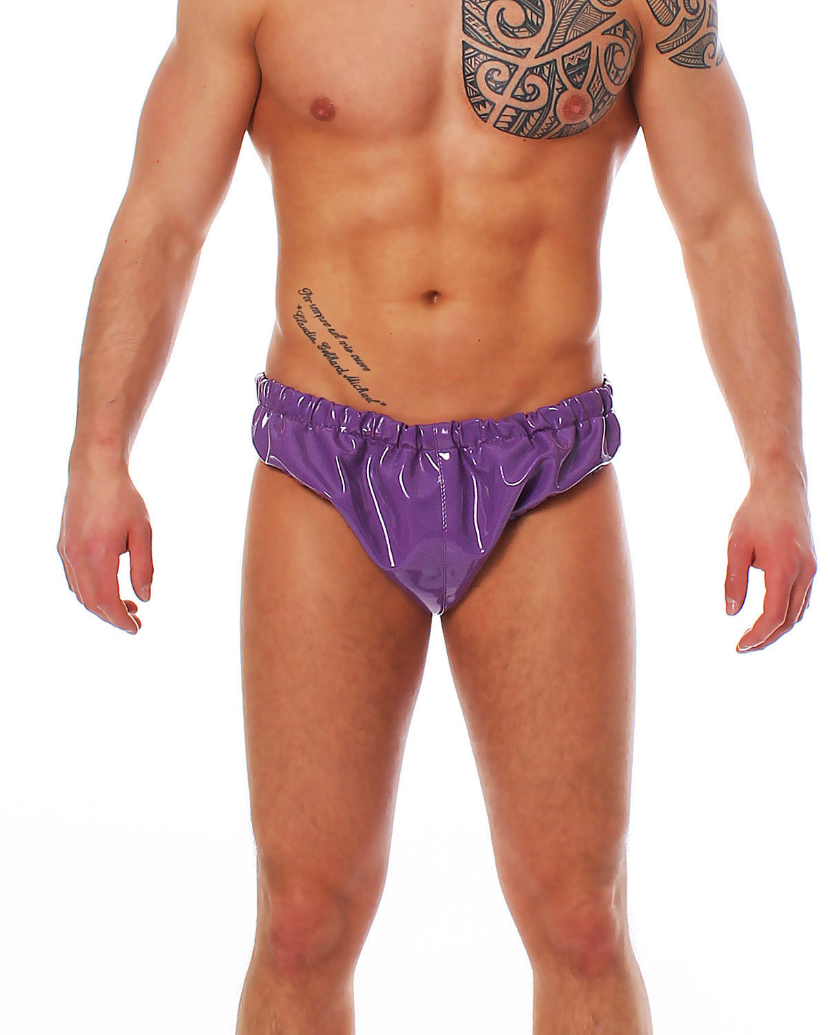 Herren Lack Slip in Vinyl Qualität diverse Farben Bund & Leistenbänder langlebig