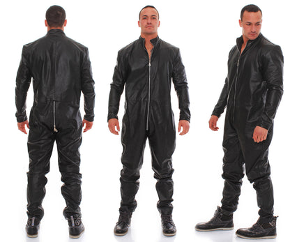 Echt Leder Overall Catsuit Anzug weiches Rindsleder 3-Wege YKK diverse Größen