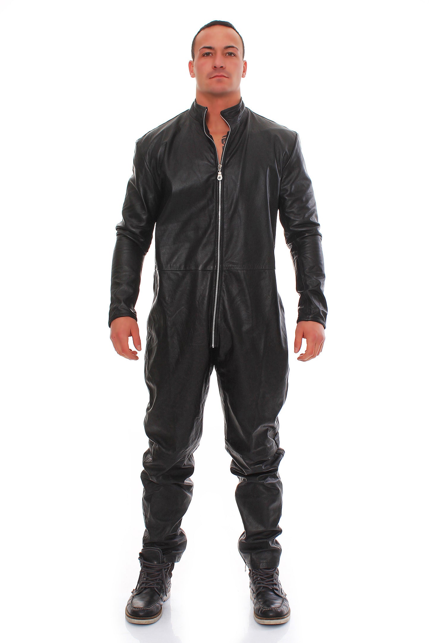 Echt Leder Overall Catsuit Anzug weiches Rindsleder 3-Wege YKK diverse Größen