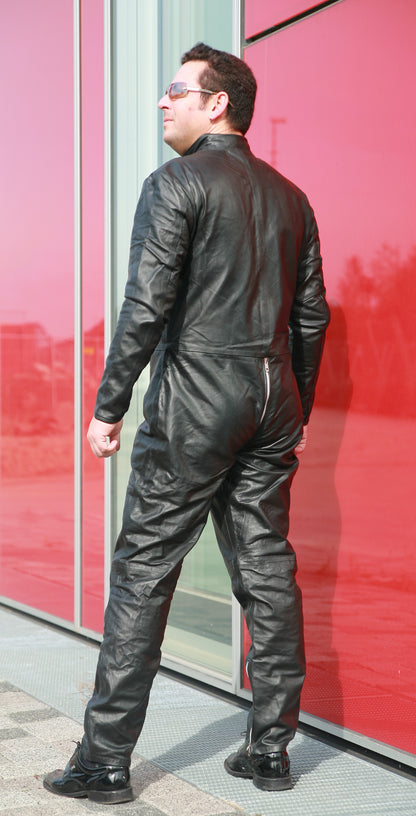 Echt Leder Overall Catsuit Anzug weiches Rindsleder 3-Wege YKK diverse Größen