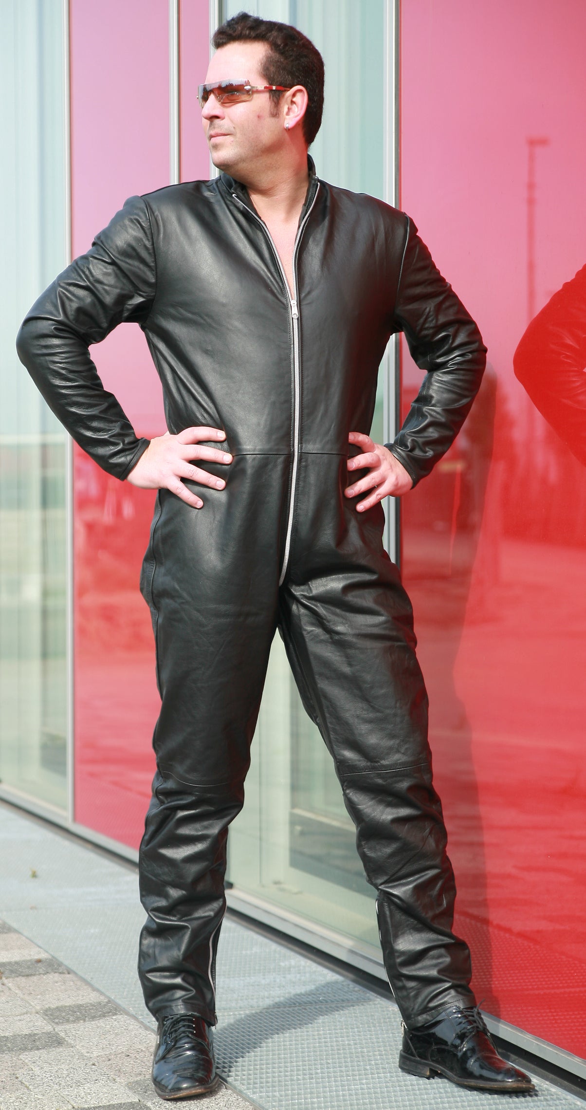 Echt Leder Overall Catsuit Anzug weiches Rindsleder 3-Wege YKK diverse Größen