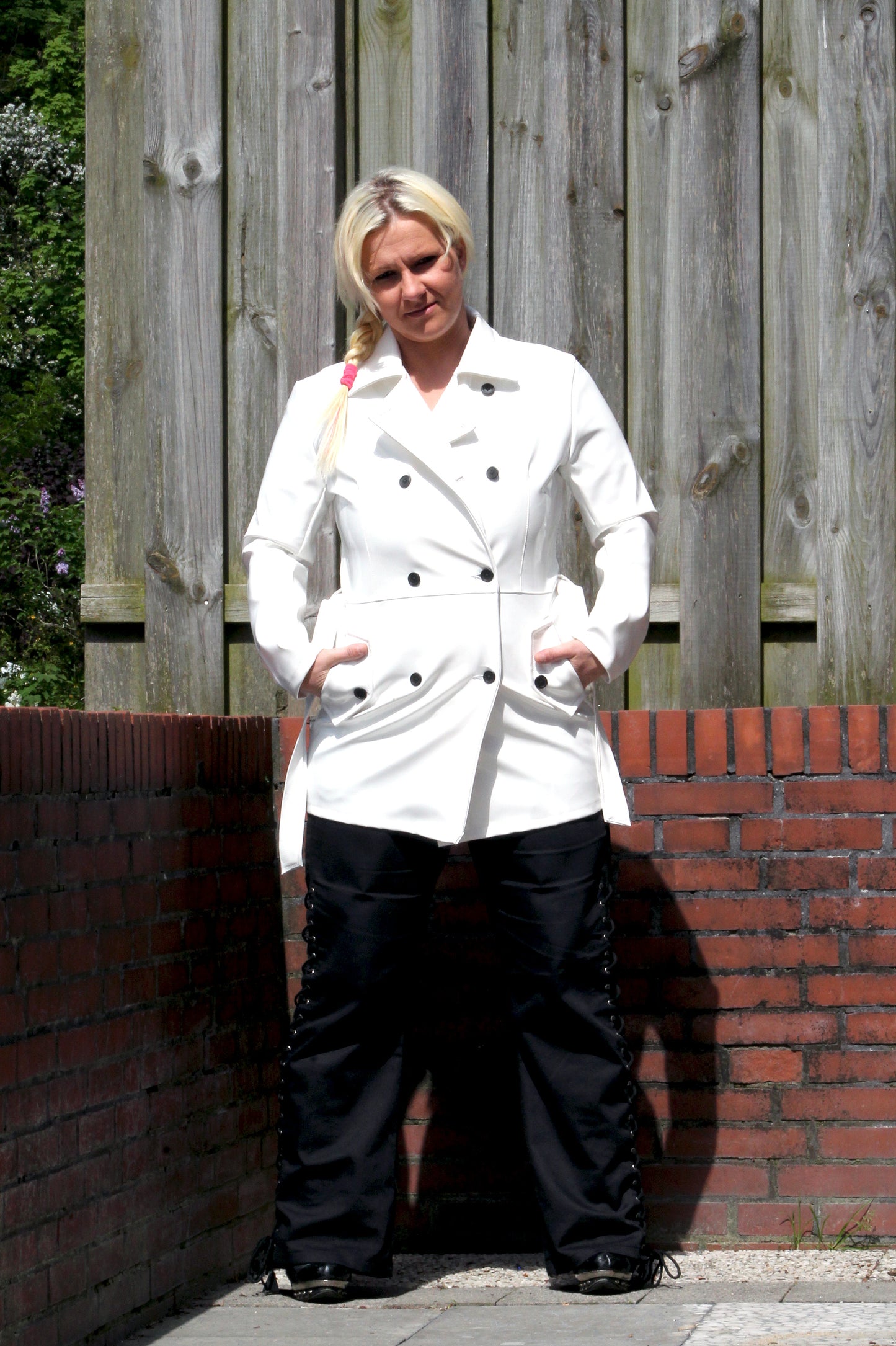 Lack Trenchcoat Damen Vinyl Jacke Mantel Doppelknopfleiste Bindegürte div. Farbe