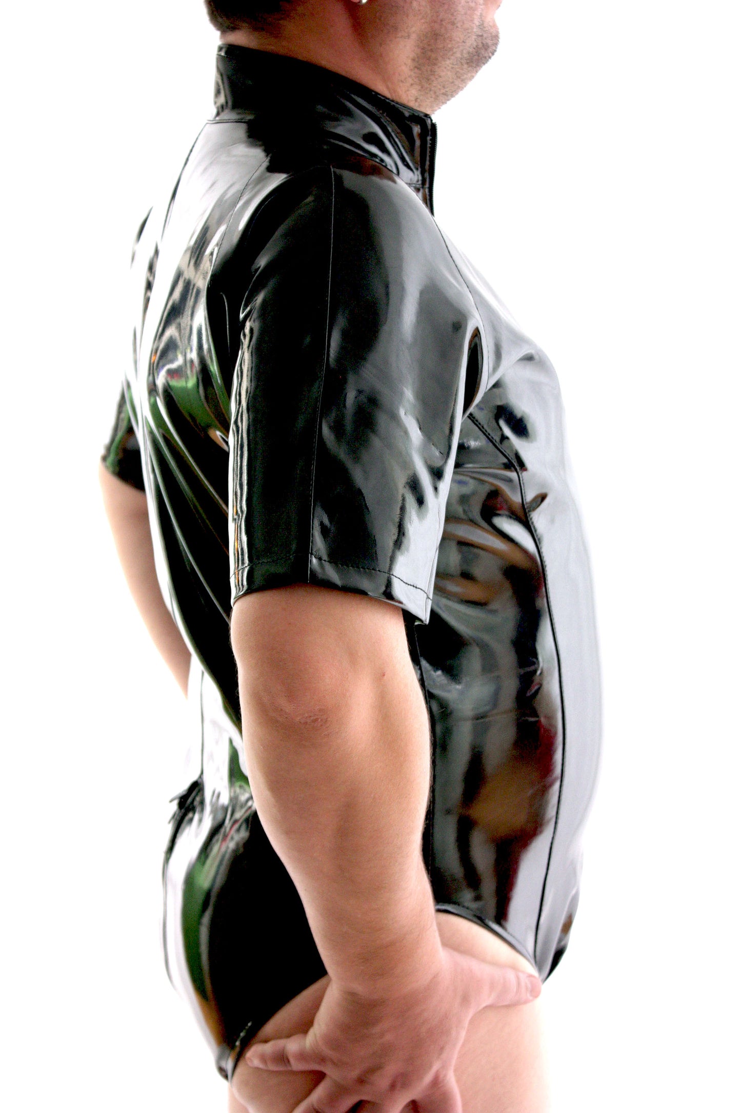 Lack Body Vinyl Qualität schwarz Größen S M L XL XXL 3 Wege YKK Reißverschluss