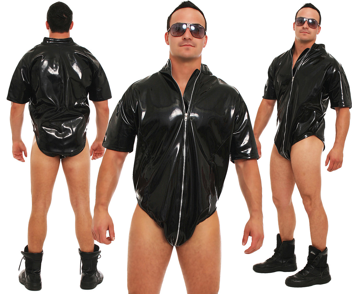 Lack Body Vinyl Qualität schwarz Größen S M L XL XXL 3 Wege YKK Reißverschluss