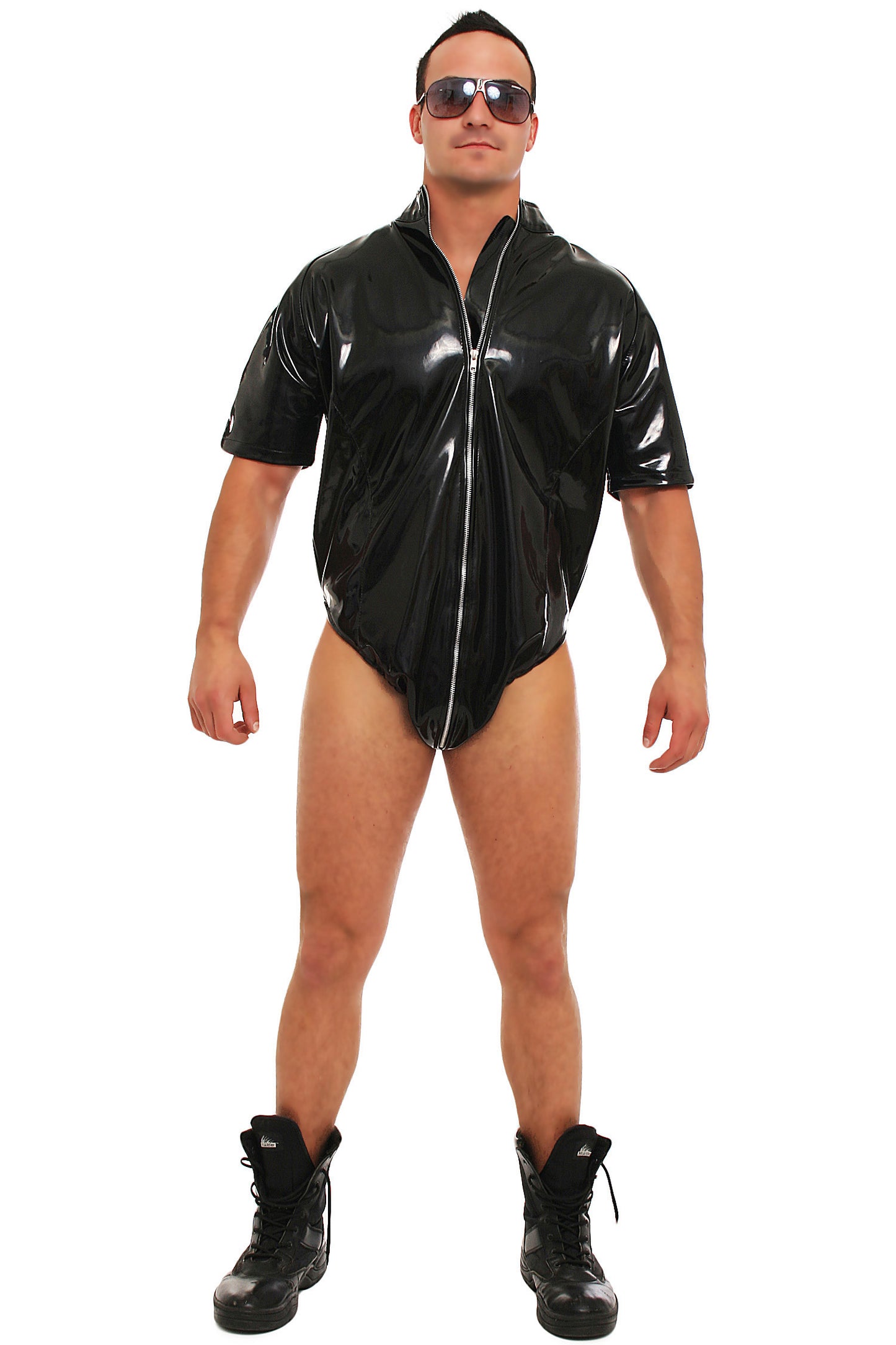 Lack Body Vinyl Qualität schwarz Größen S M L XL XXL 3 Wege YKK Reißverschluss