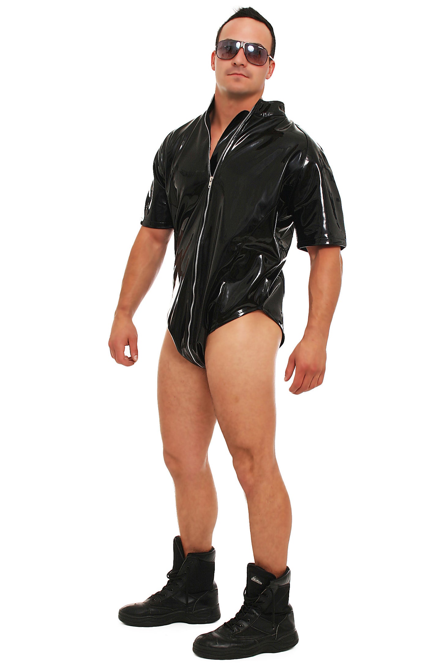 Lack Body Vinyl Qualität schwarz Größen S M L XL XXL 3 Wege YKK Reißverschluss