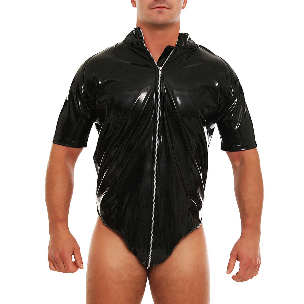 Lack Body Vinyl Qualität schwarz Größen S M L XL XXL 3 Wege YKK Reißverschluss