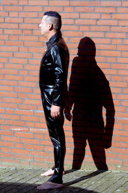 Lackoverall Lack Vinyl Qualität Overall Anzug 3 Wege YKK Zipper Schritt Arm Bein