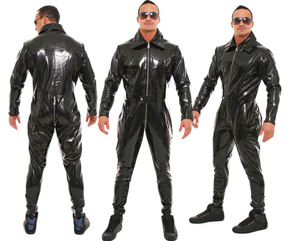 Lackoverall Lack Vinyl Qualität Overall Anzug 3 Wege YKK Zipper Schritt Arm Bein