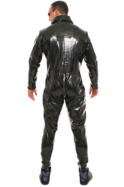 Lackoverall Lack Vinyl Qualität Overall Anzug 3 Wege YKK Zipper Schritt Arm Bein