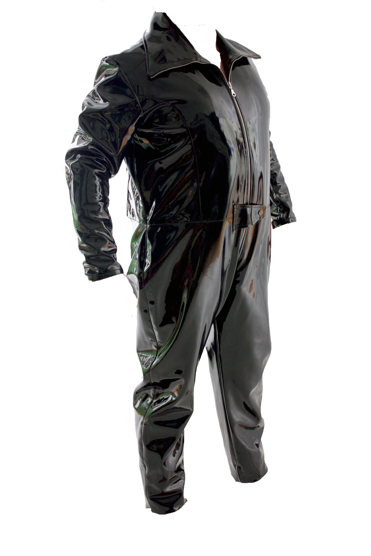 Lackoverall Lack Vinyl Qualität Overall Anzug 3 Wege YKK Zipper Schritt Arm Bein