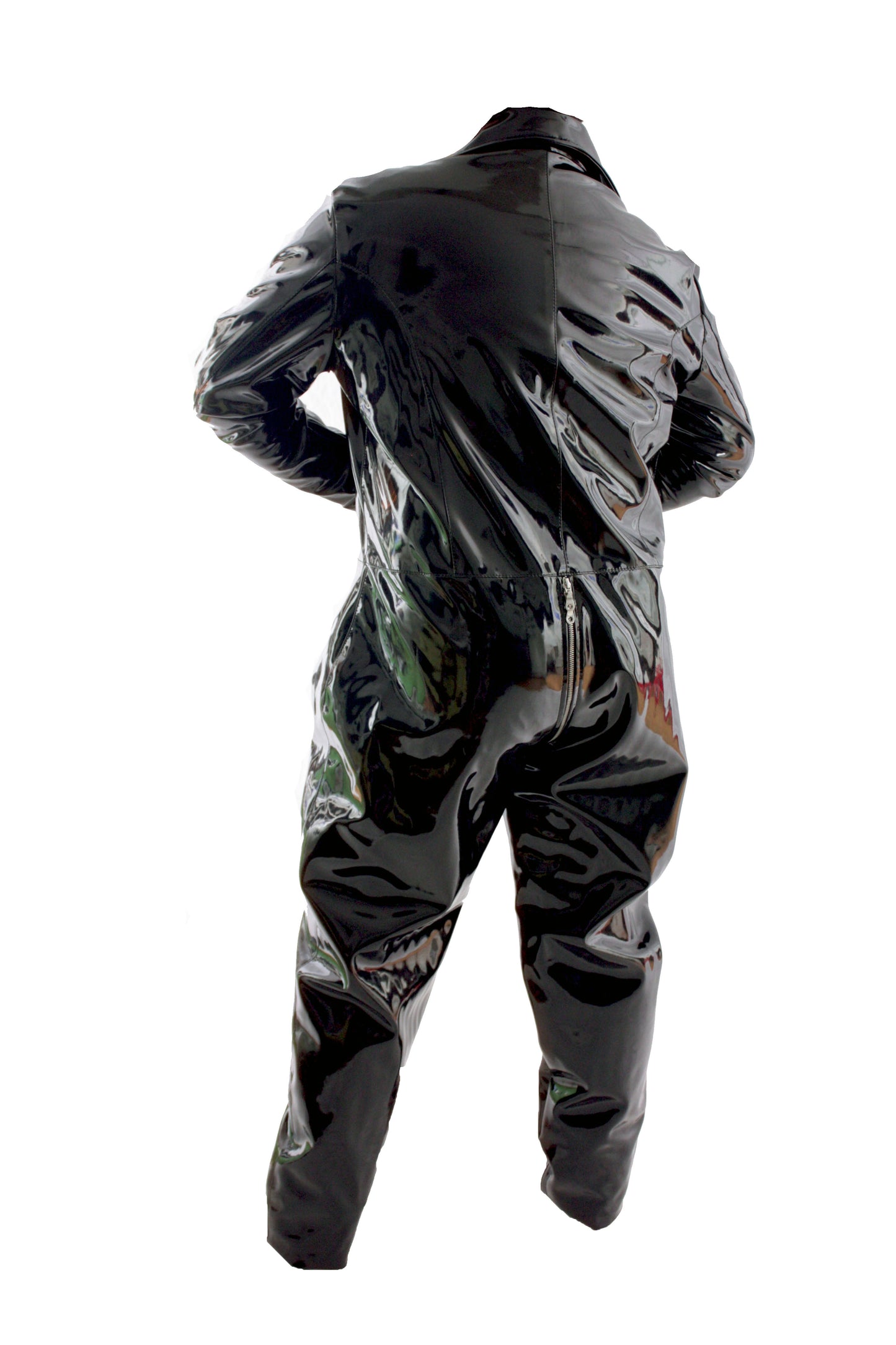 Lackoverall Lack Vinyl Qualität Overall Anzug 3 Wege YKK Zipper Schritt Arm Bein