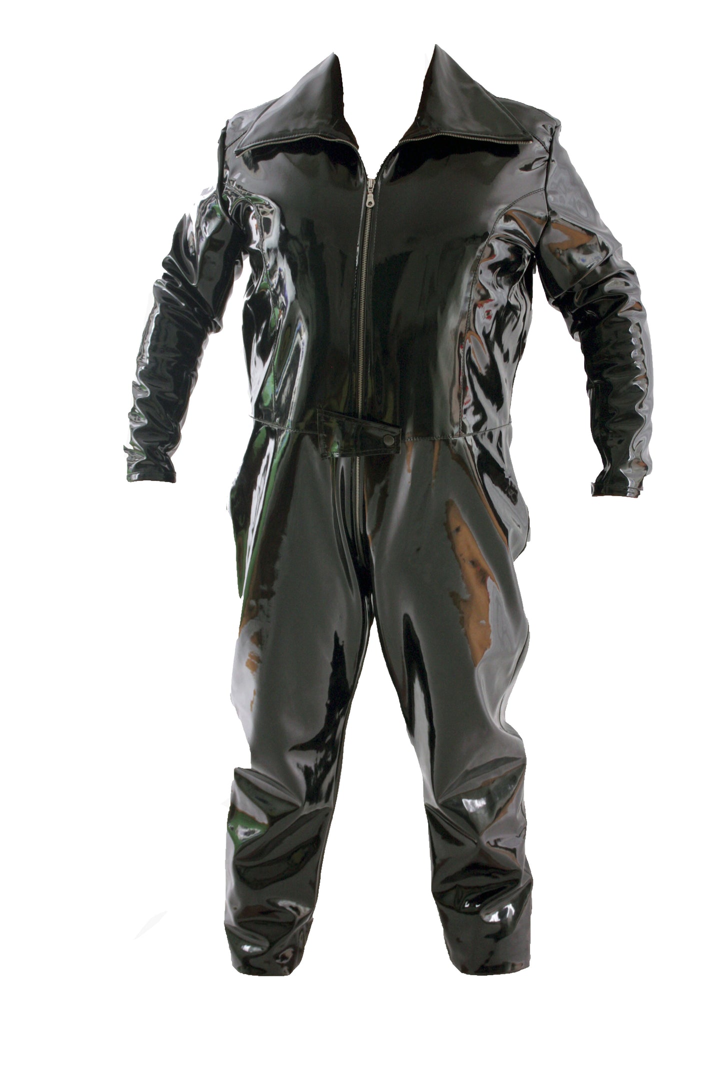 Lackoverall Lack Vinyl Qualität Overall Anzug 3 Wege YKK Zipper Schritt Arm Bein