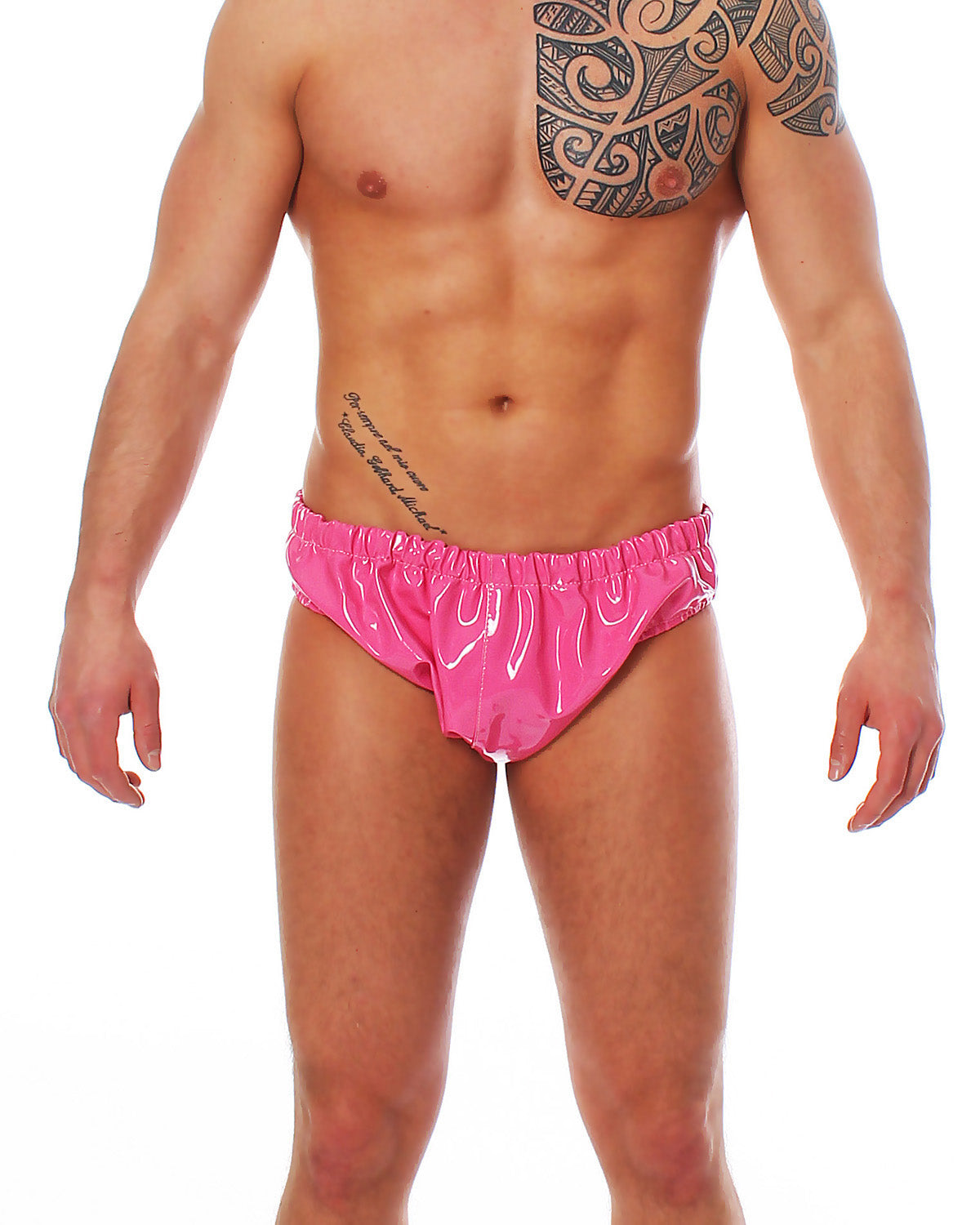 Herren Lack Slip in Vinyl Qualität diverse Farben Bund & Leistenbänder langlebig