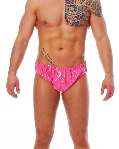 Herren Lack Slip in Vinyl Qualität diverse Farben Bund & Leistenbänder langlebig