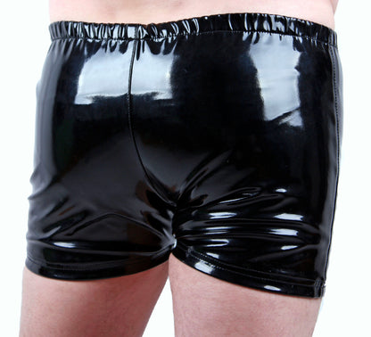 Lack Short Herren in Vinyl Qualität Shorts Tunnelbundschnürung ausgeprägte Front