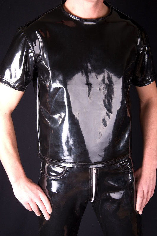 Herren knackiges Lack Shirt in Vinyl Qualität swz S M L XL XXL nur für Lack Fans