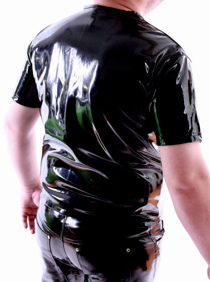 Herren knackiges Lack Shirt in Vinyl Qualität swz S M L XL XXL nur für Lack Fans