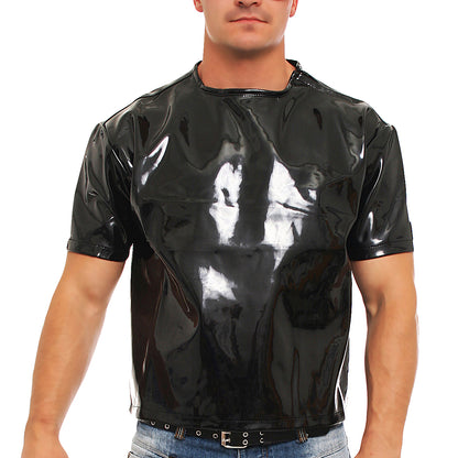 Herren knackiges Lack Shirt in Vinyl Qualität swz S M L XL XXL nur für Lack Fans