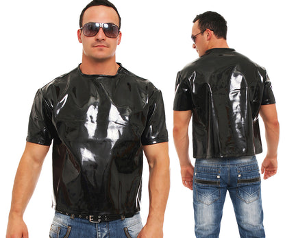 Herren knackiges Lack Shirt in Vinyl Qualität swz S M L XL XXL nur für Lack Fans