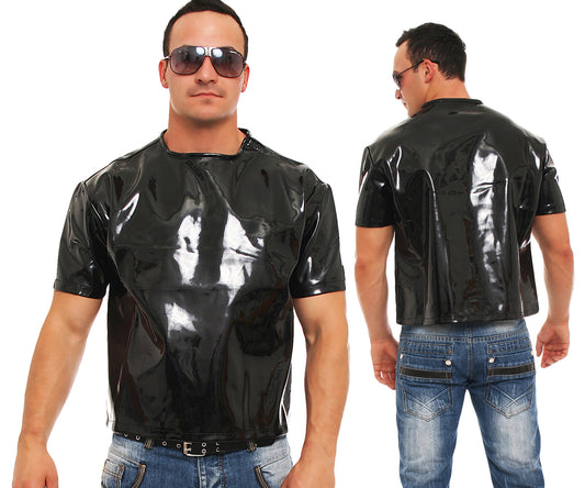 Herren knackiges Lack Shirt in Vinyl Qualität swz S M L XL XXL nur für Lack Fans