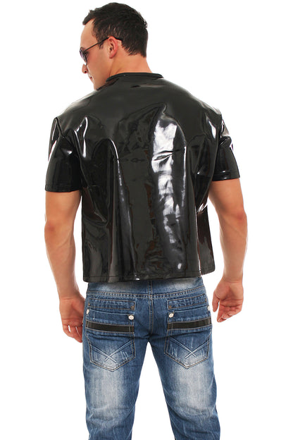 Herren knackiges Lack Shirt in Vinyl Qualität swz S M L XL XXL nur für Lack Fans