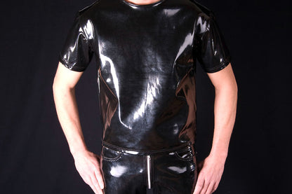 Herren knackiges Lack Shirt in Vinyl Qualität swz S M L XL XXL nur für Lack Fans