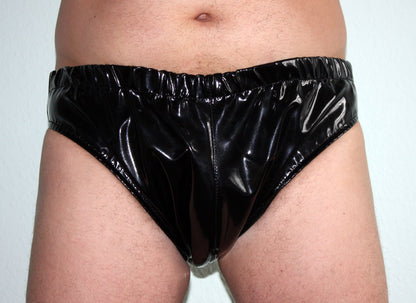 Herren Lack Slip in Vinyl Qualität diverse Farben Bund & Leistenbänder langlebig