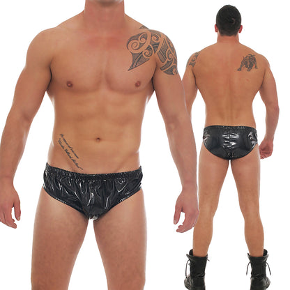 Herren Lack Slip in Vinyl Qualität diverse Farben Bund & Leistenbänder langlebig