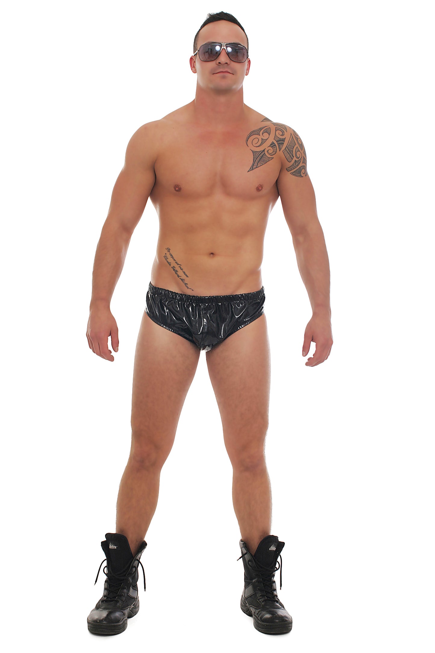 Herren Lack Slip in Vinyl Qualität diverse Farben Bund & Leistenbänder langlebig