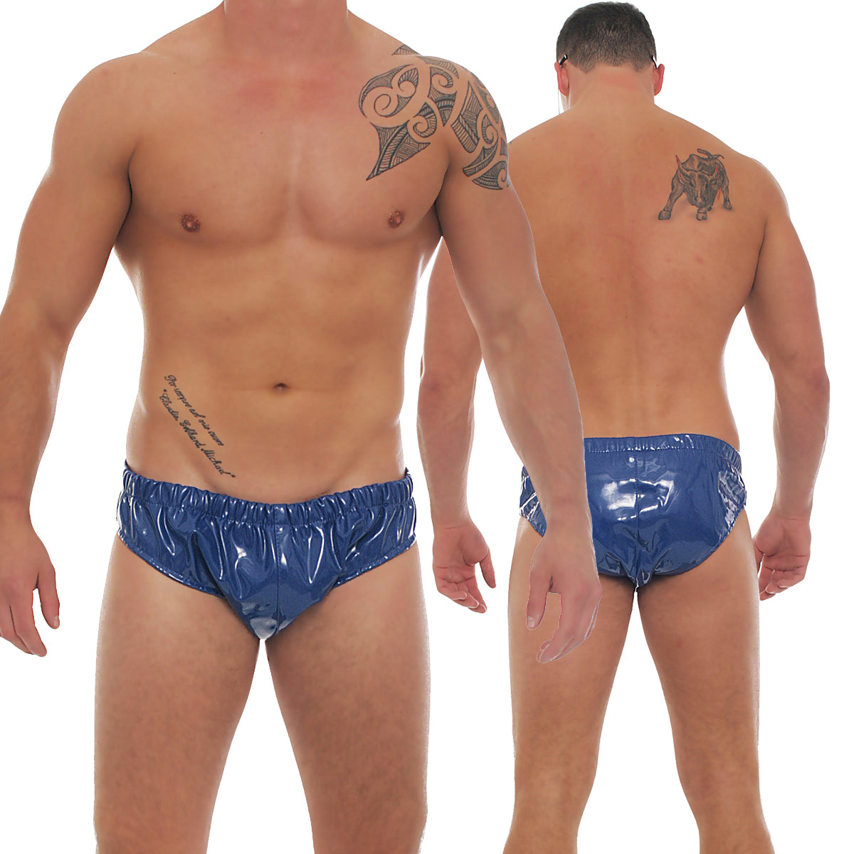 Herren Lack Slip in Vinyl Qualität diverse Farben Bund & Leistenbänder langlebig