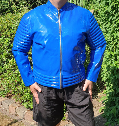 Lack Jacke Vinyl Qualität Oberarm Jackenende gesteppt div. Farben Reißverschluss
