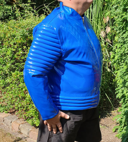 Lack Jacke Vinyl Qualität Oberarm Jackenende gesteppt div. Farben Reißverschluss