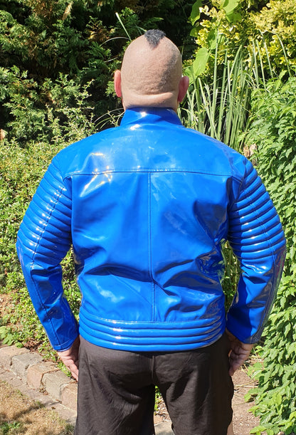 Lack Jacke Vinyl Qualität Oberarm Jackenende gesteppt div. Farben Reißverschluss