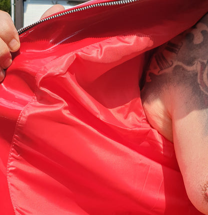 Lack Jacke Vinyl Qualität Oberarm Jackenende gesteppt div. Farben Reißverschluss
