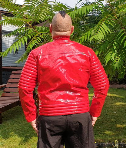 Lack Jacke Vinyl Qualität Oberarm Jackenende gesteppt div. Farben Reißverschluss