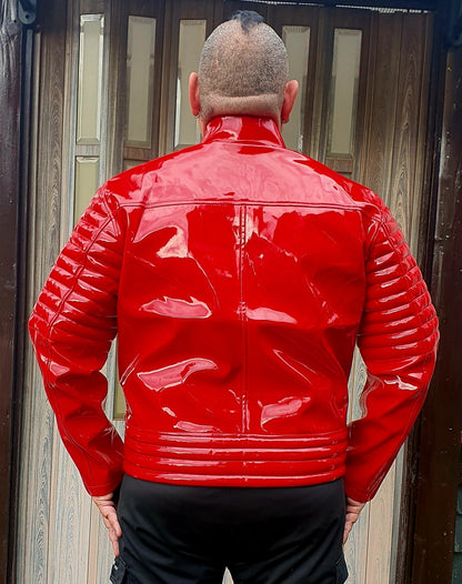 Lack Jacke Vinyl Qualität Oberarm Jackenende gesteppt div. Farben Reißverschluss