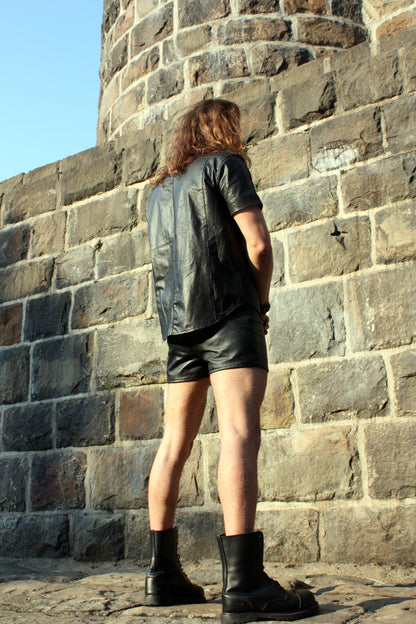 Echt Leder Short weiches Rindsleder Nappaleder Tunnelbund Innenfutter alle Größe